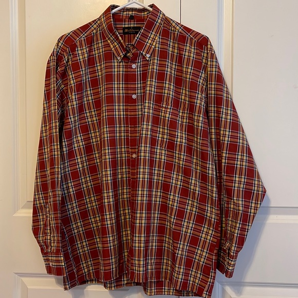 Ben Sherman red plaid button down Size 17 1/2 - Picture 1 of 3